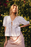 Corey Peplum Top in White FINAL SALE