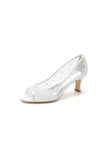 Peep Toe Slip on Mesh Stiletto Heels