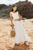 Layana Tiered Skirt in White FINAL SALE