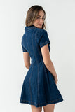 Carlie Denim Mini Dress in Dark Wash