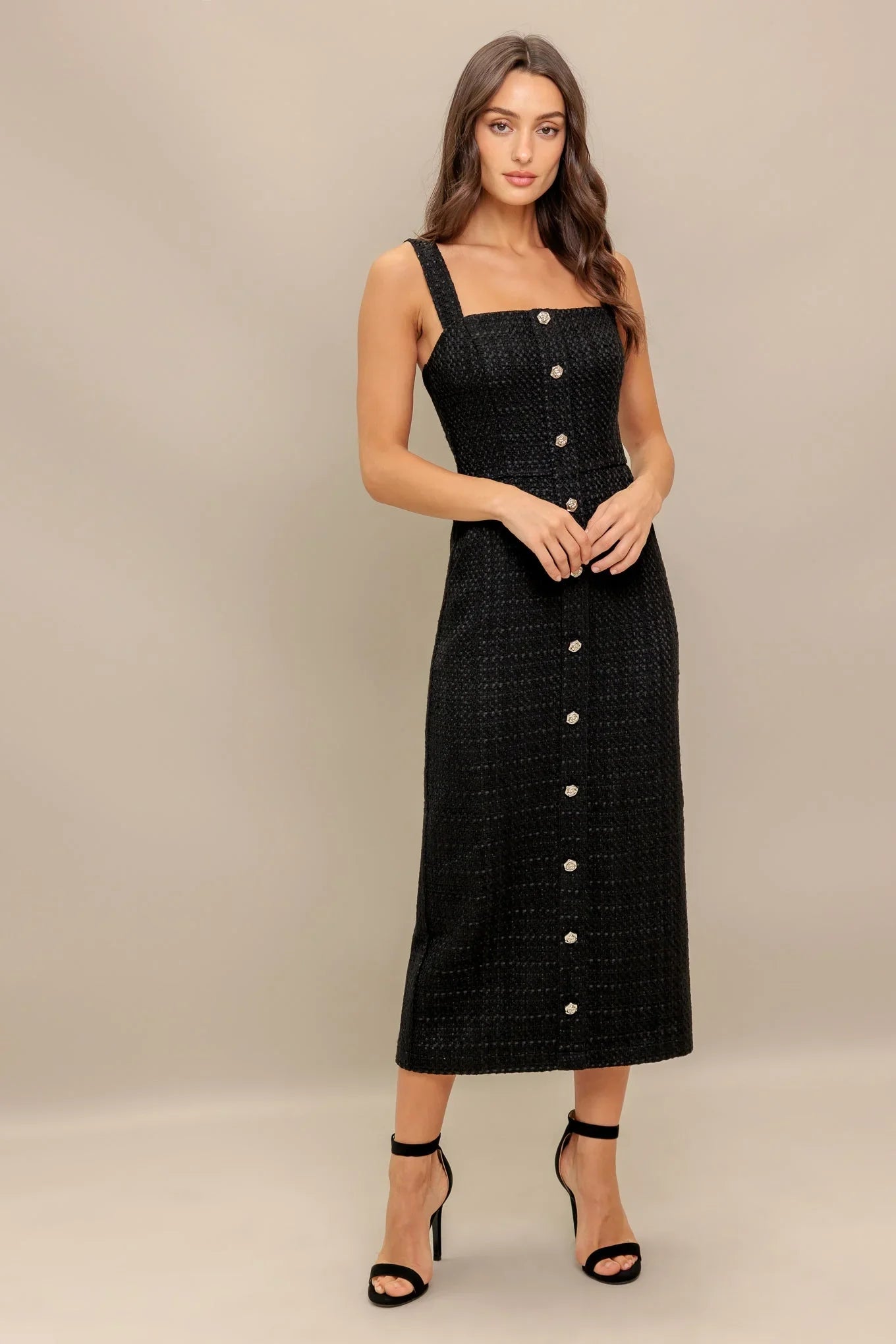Size Small TWEED NOUVELLE MIDI DRESS FINAL SALE