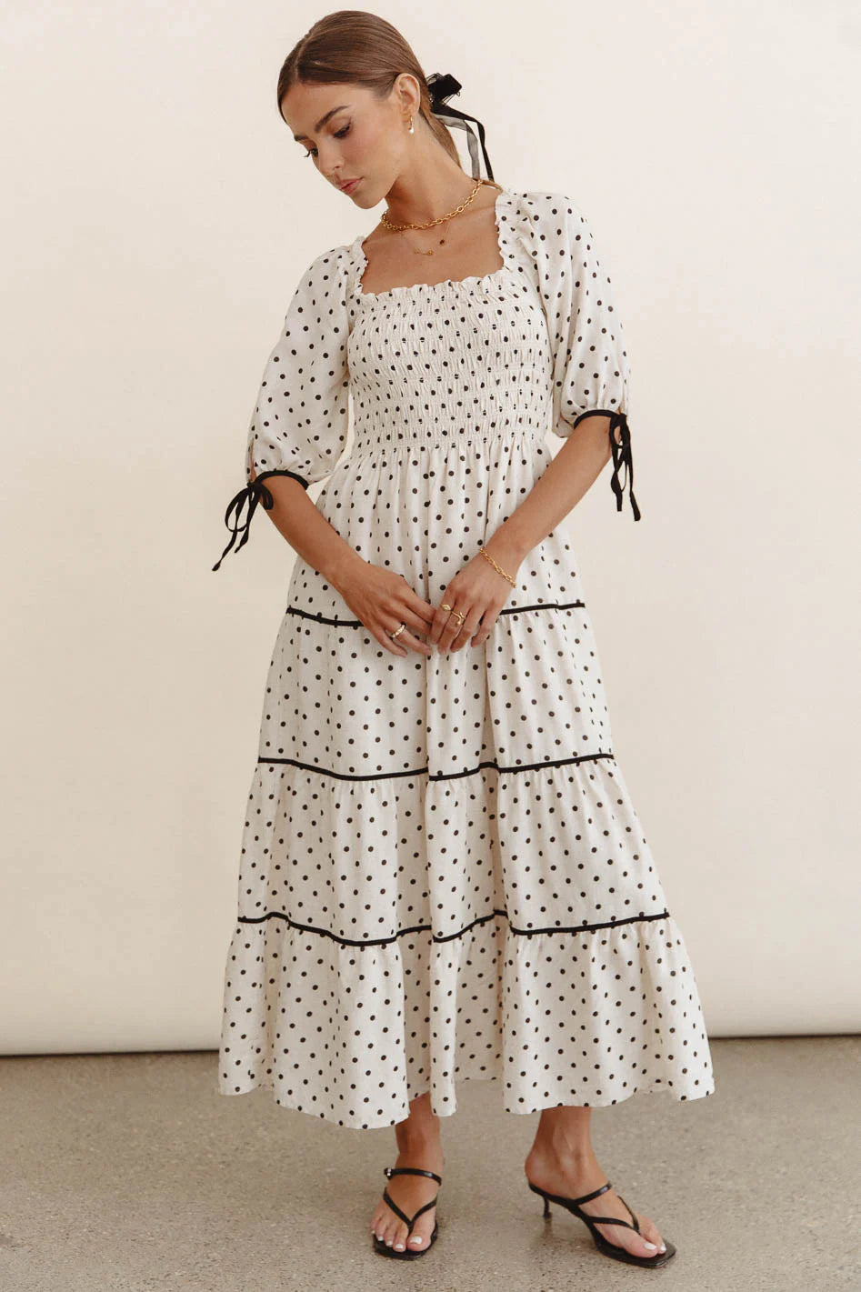 Hunter Smocked Polka Dot Dress FINAL SALE