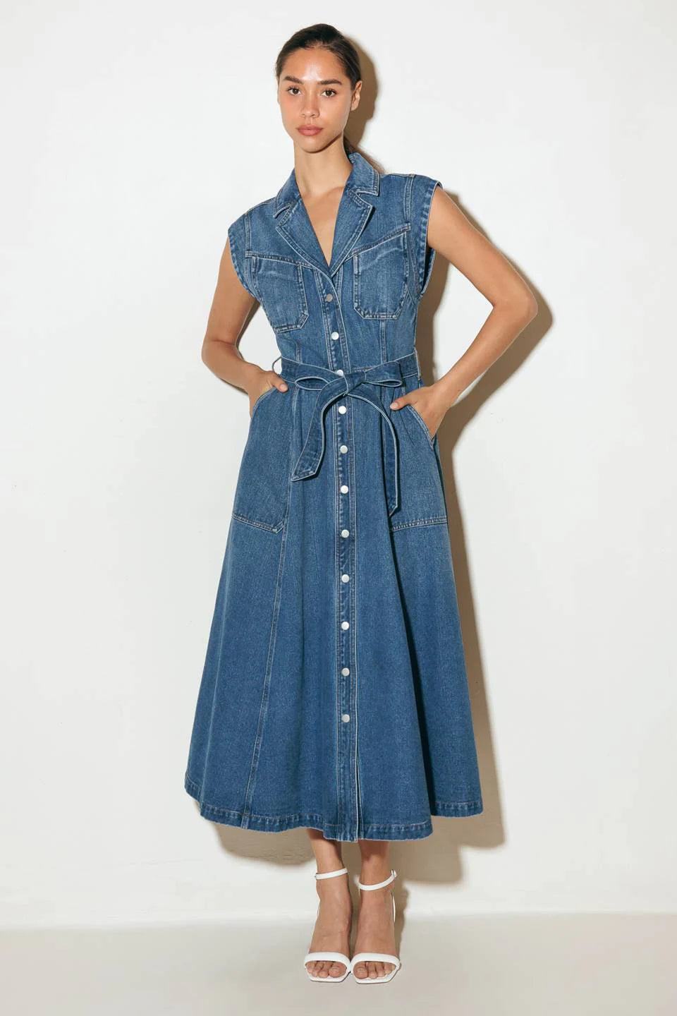 Ellery Washed Denim Midi Shirt Dress FINAL SALE