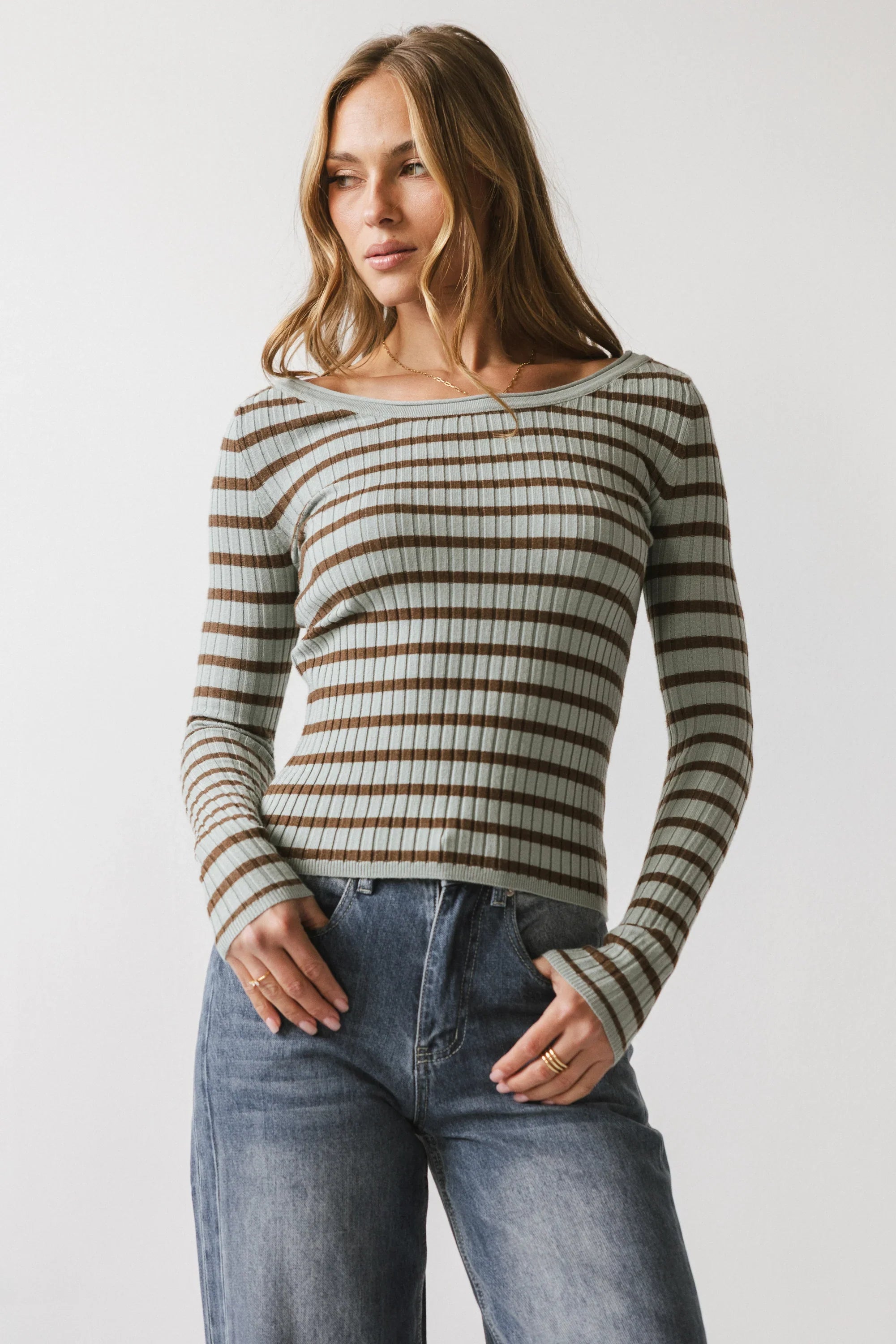 Petra Striped Sweater in Blue FINAL SALE