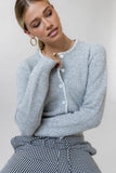 Darren Contrast Cardigan in Heather Grey FINAL SALE