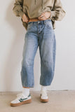 Bentlee Cropped Barrel Jeans in Medium Wash FINAL SALE