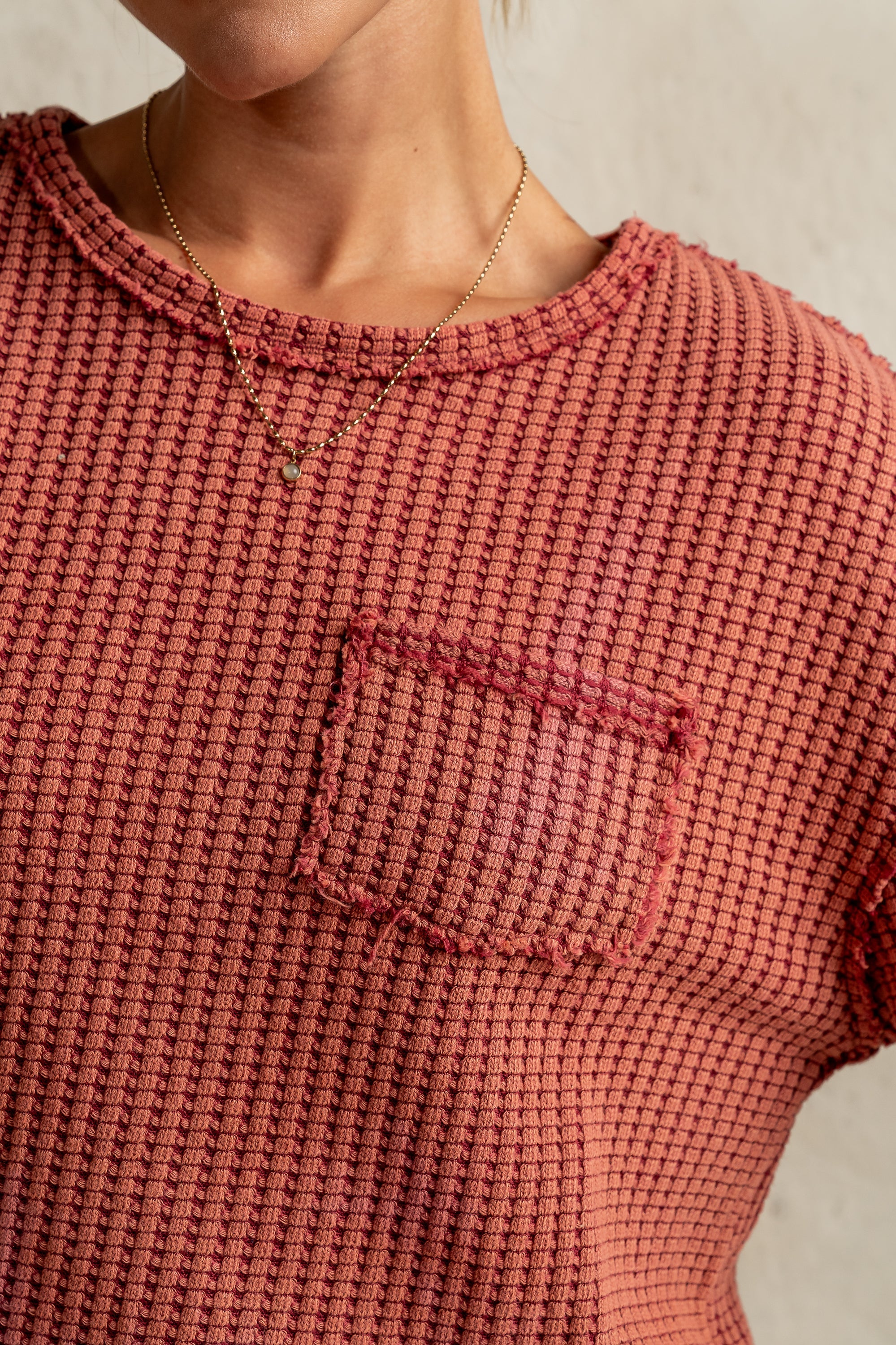 Amaya Knit Tee in Brick FINAL SALE