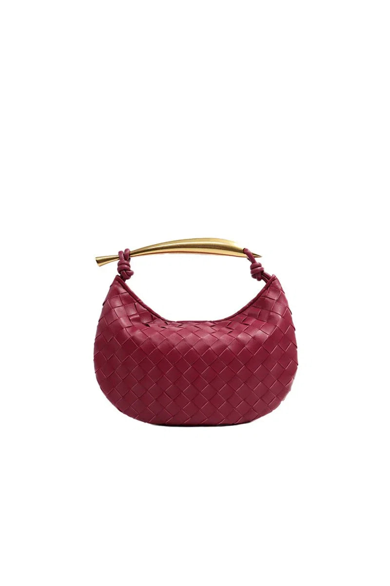 Womens Woven Dumpling Clutch Bag