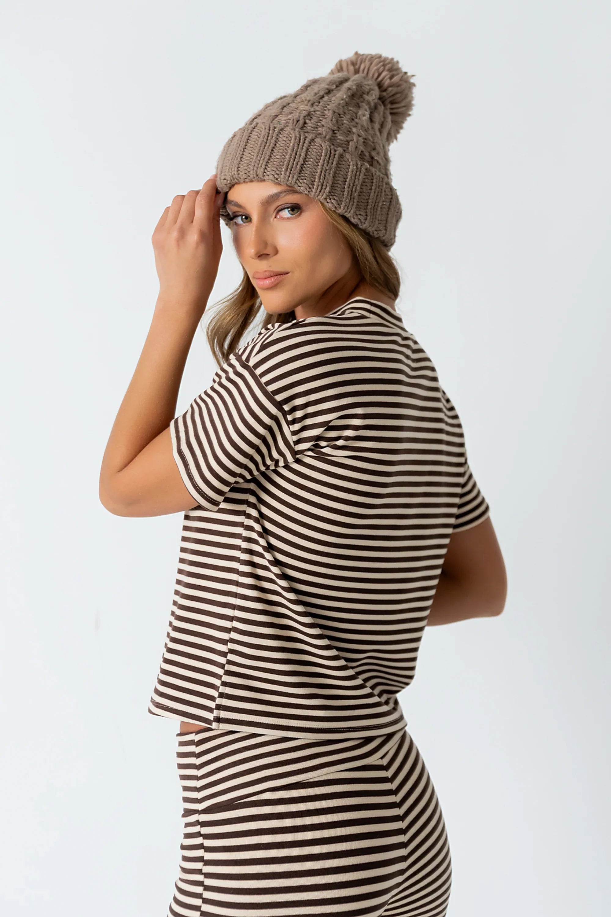 Jannet Striped Top in Brown