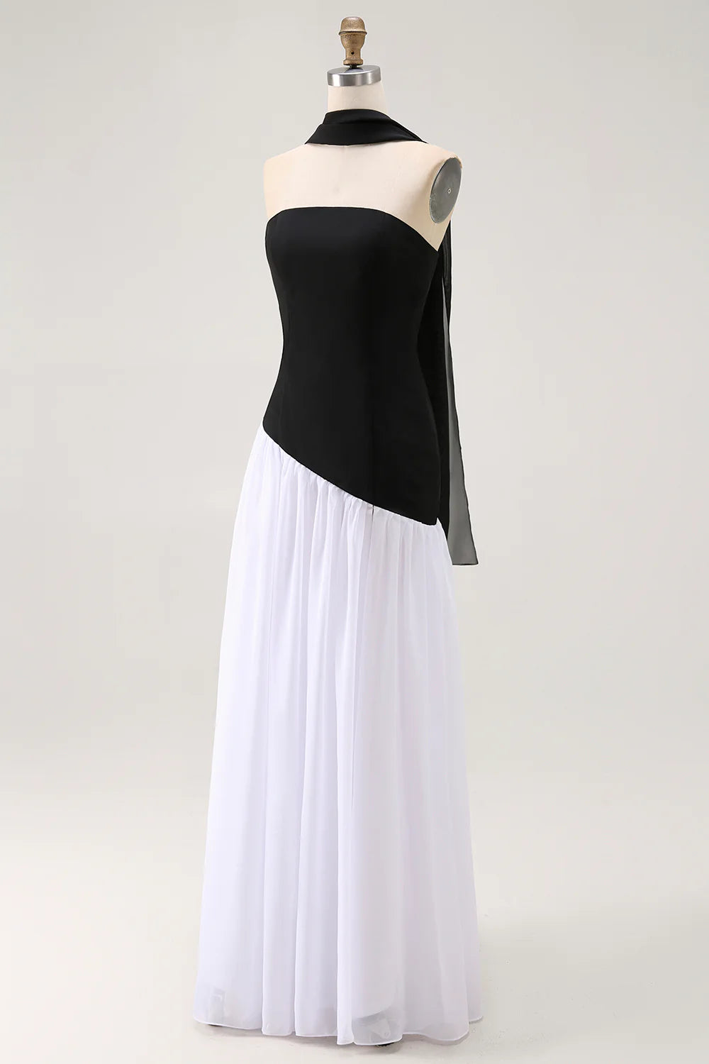Brown Strapless Sheath Convertible Maxi Dress with Slit