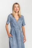 Tatum Denim Wrap Midi Dress