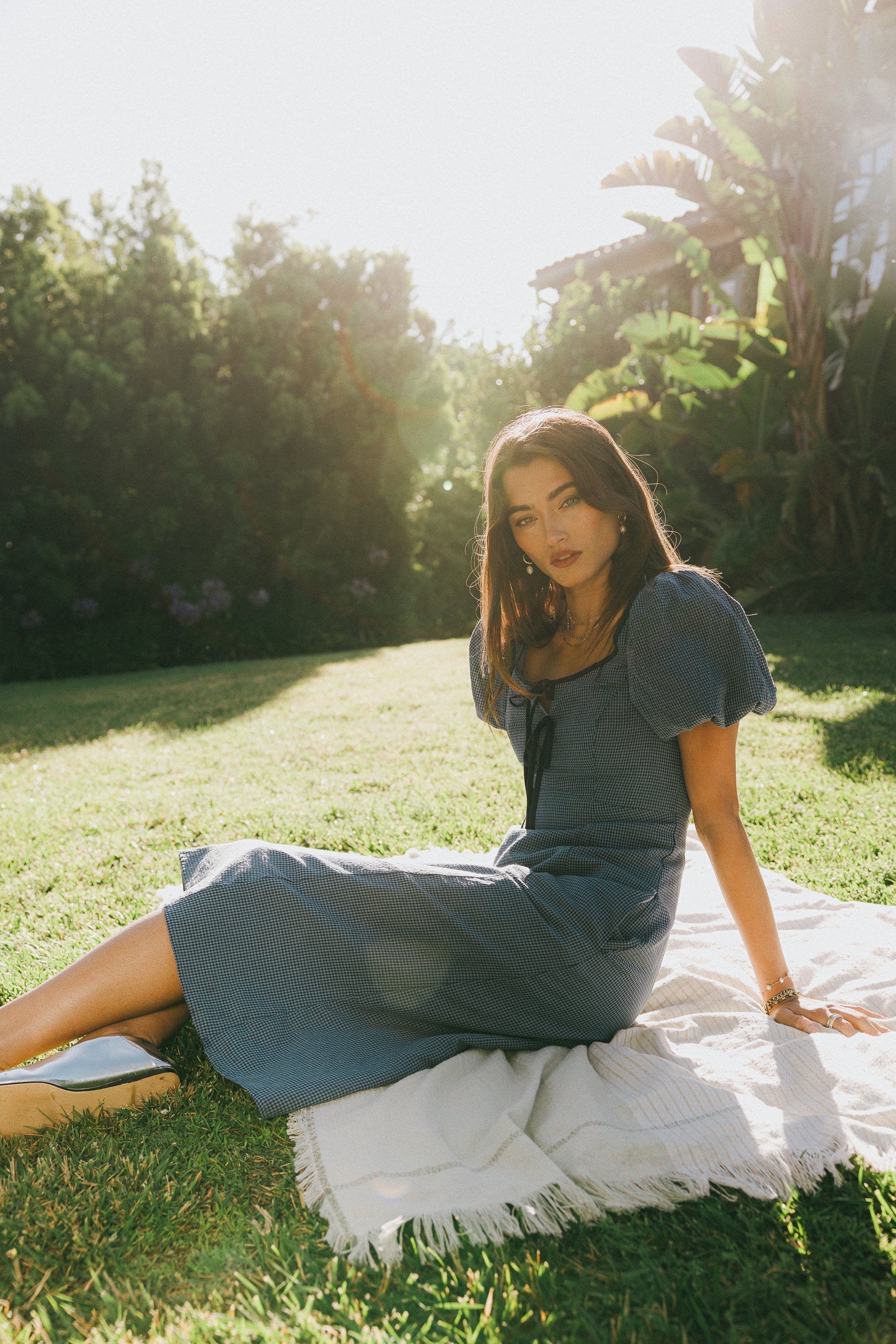 Elle Gingham Midi Dress FINAL SALE