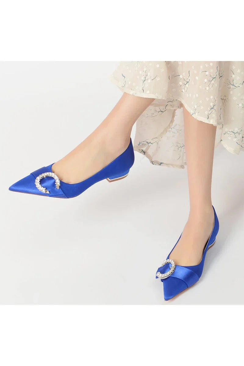 Beading Pointed Toe Kitten Heels