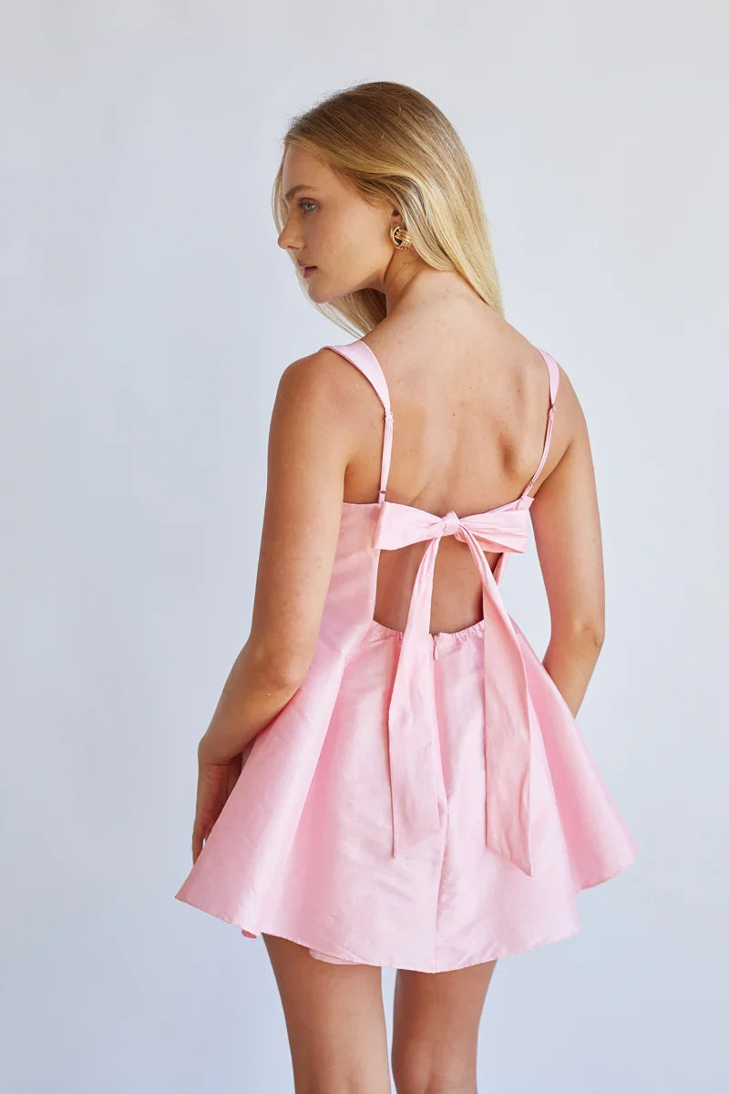 Daisy Square Neck Babydoll Mini Dress