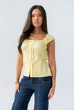 Paloma Pleated Blouse in Yellow