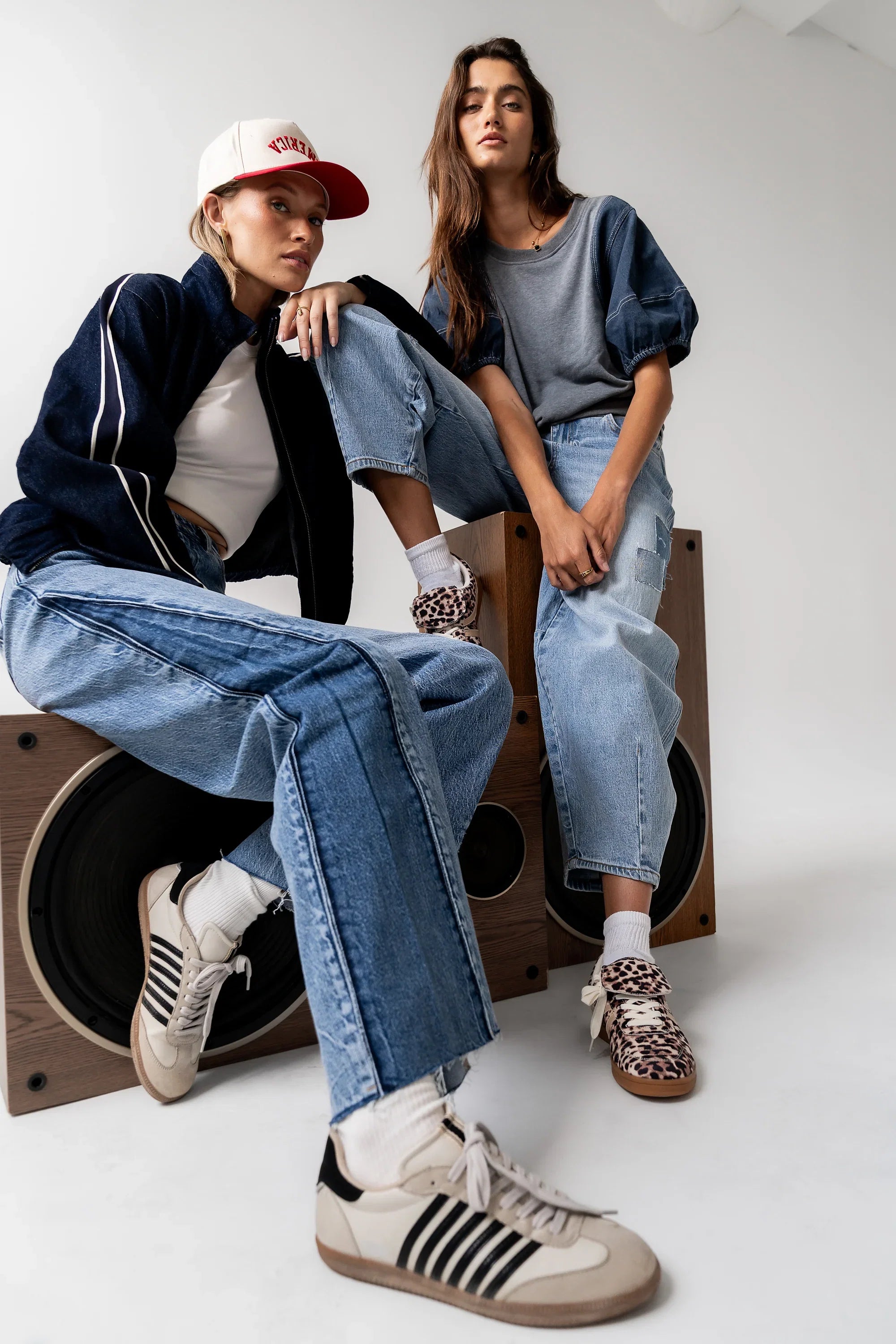 Sofia Contrast Wide Leg Jeans