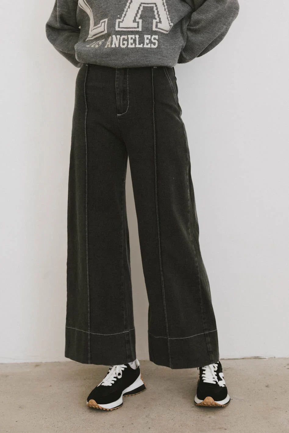 Emmaline Wide Leg Jeans in Black FINAL SALE