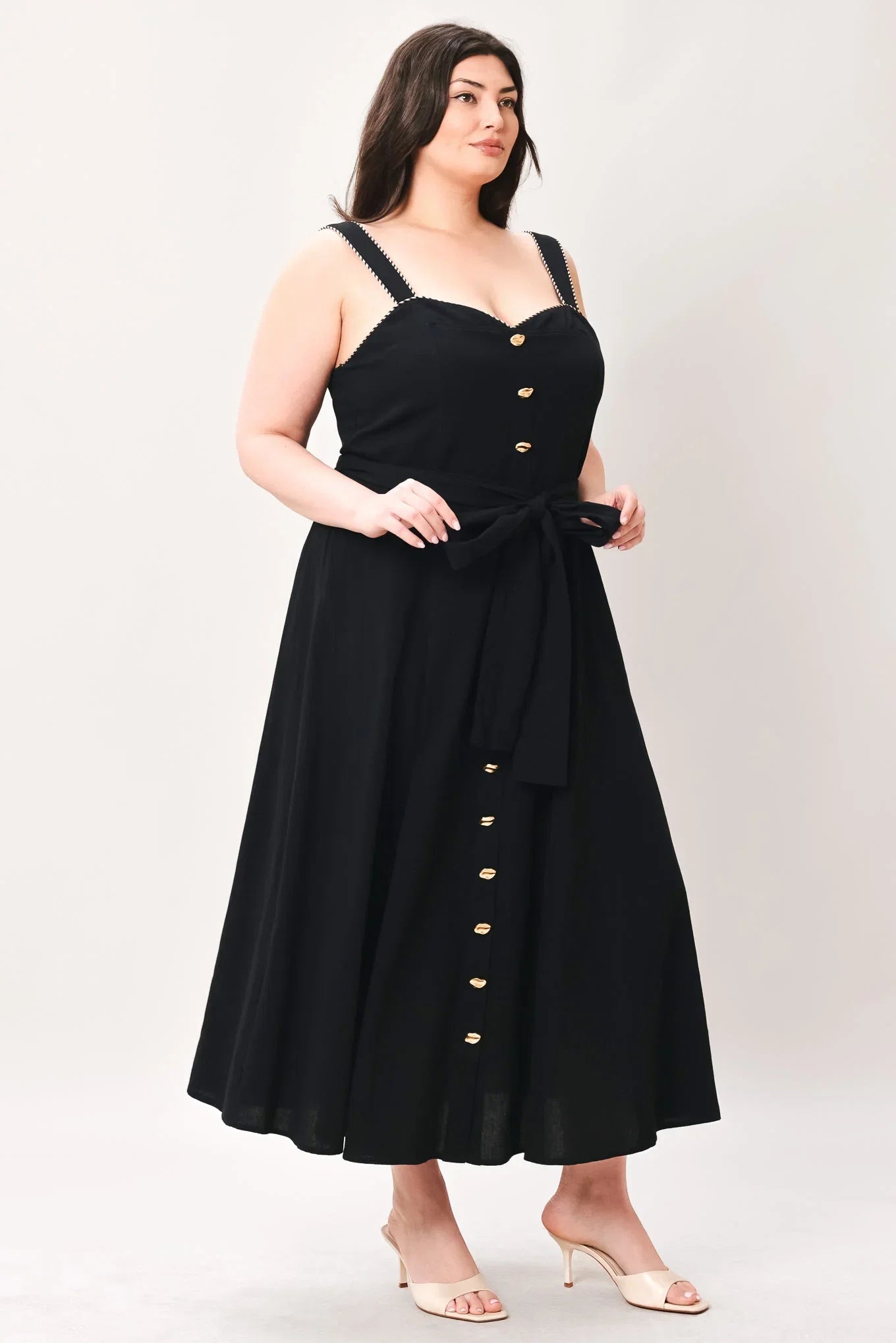 LOVELY NOIR BLACK MIDI DRESS
