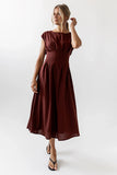 Matilda Pleated Maxi Dress in Rust FINAL SALE