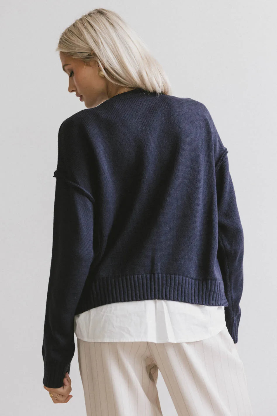 Marcel Knit Sweater in Navy FINAL SALE