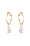 Open Circle Freshwater Pearl Earrings