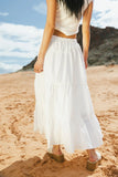 Layana Tiered Skirt in White FINAL SALE