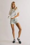 Citrus Embroidered Tee in Blue