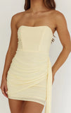 DARIA ASYMMETRICAL MINI DRESS SOFT YELLOW