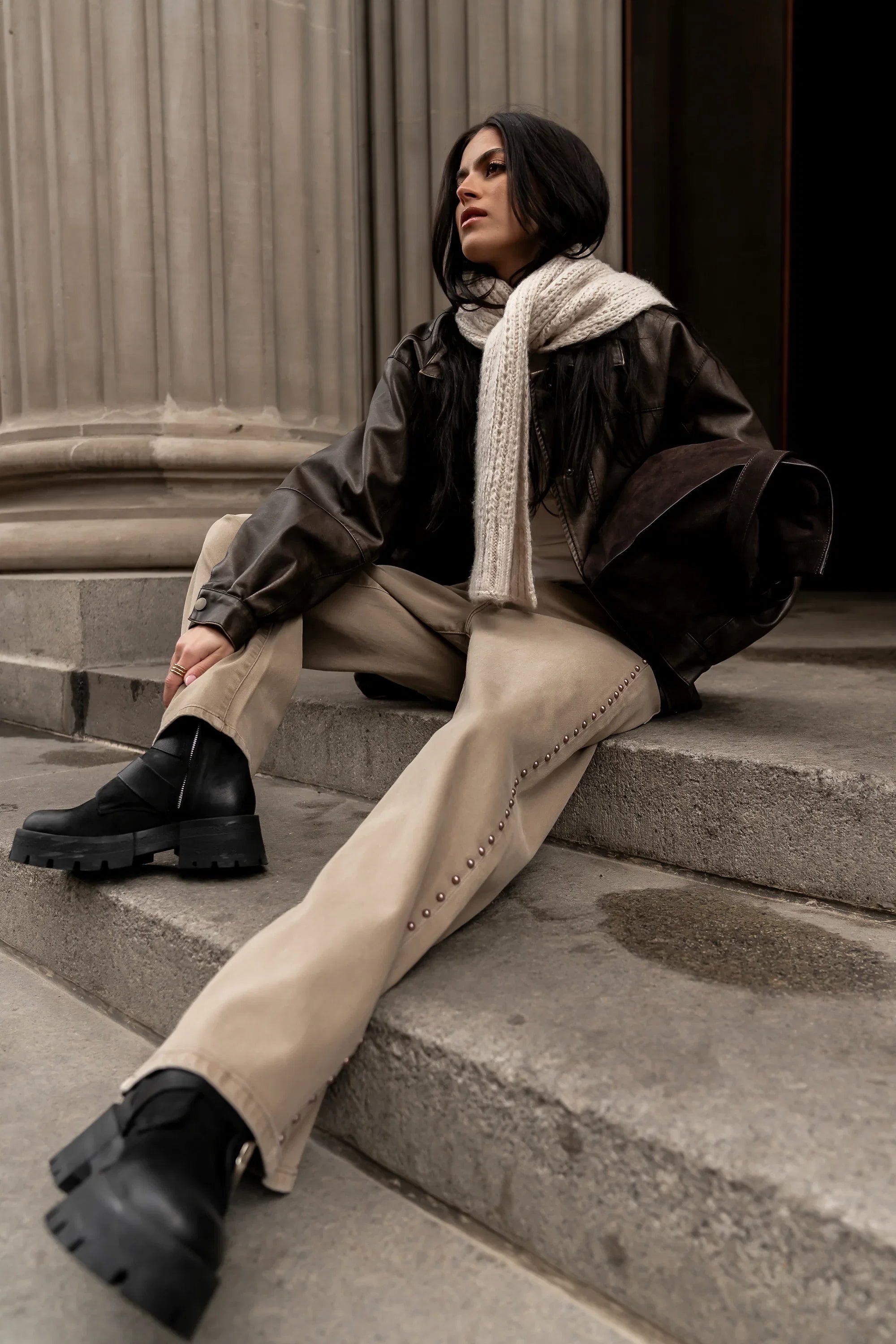 Bronco Studded Straight Leg Jeans