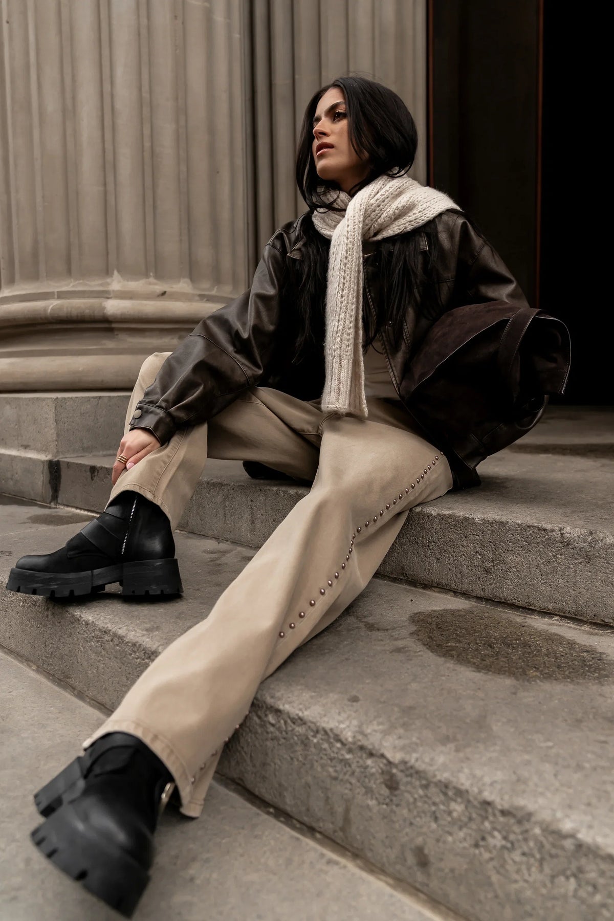 Bronco Studded Straight Leg Jeans