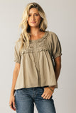 Ryder Ruffle Blouse in Olive FINAL SALE