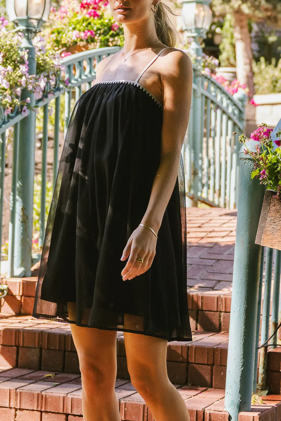 Jovie Contrast Mini Dress in Black FINAL SALE