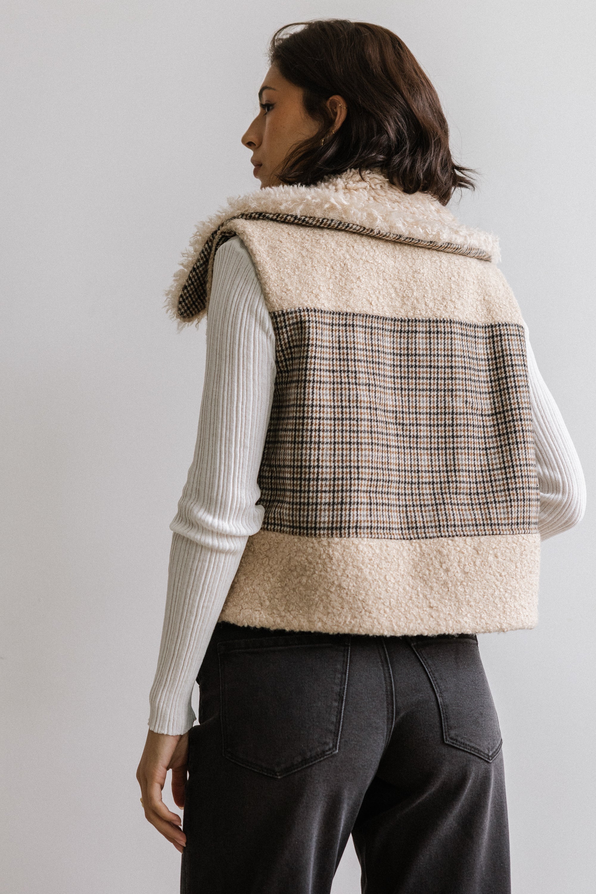Liv Sherpa Vest in Taupe FINAL SALE