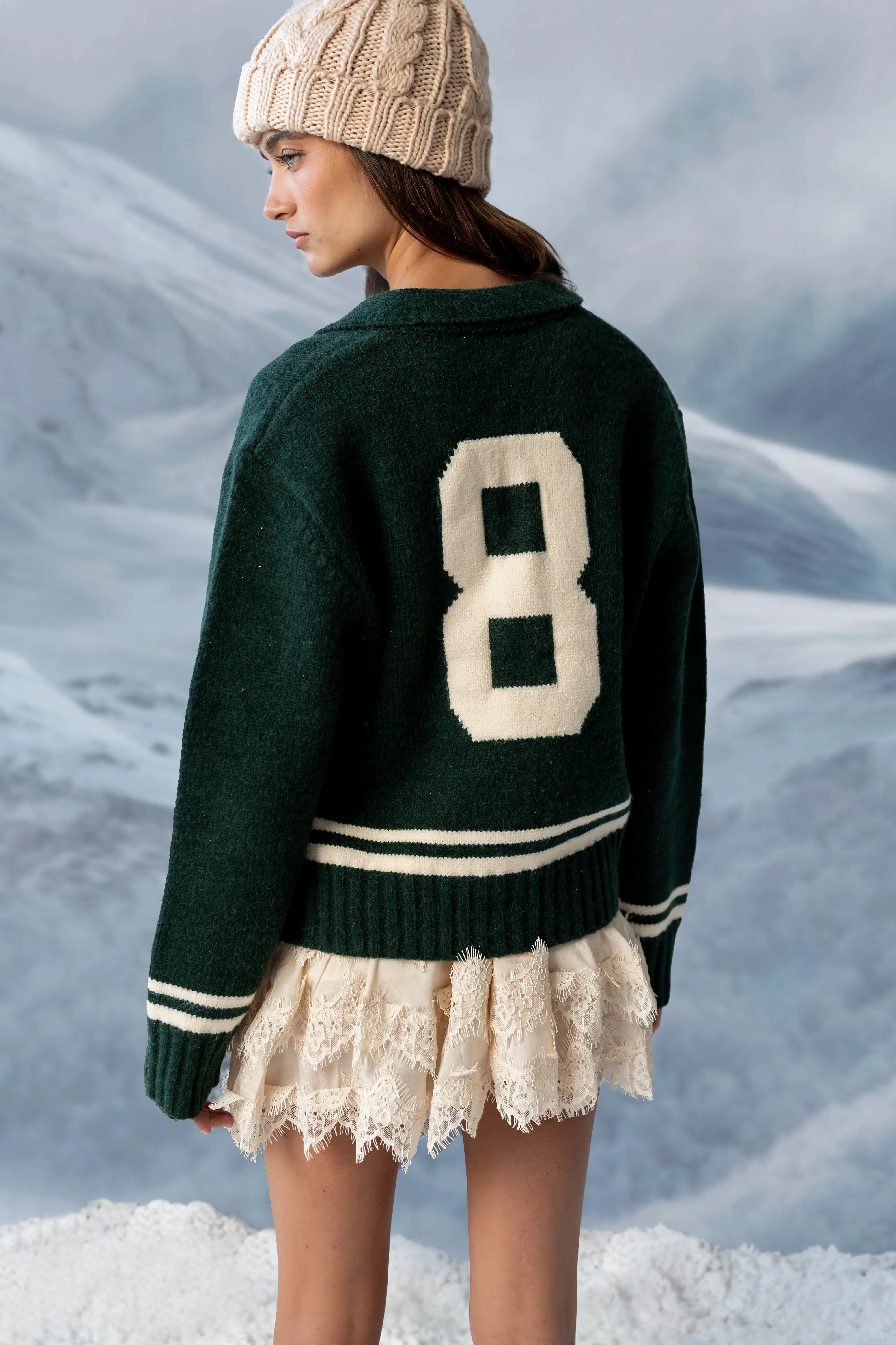 Polly Knit Jacket in Green