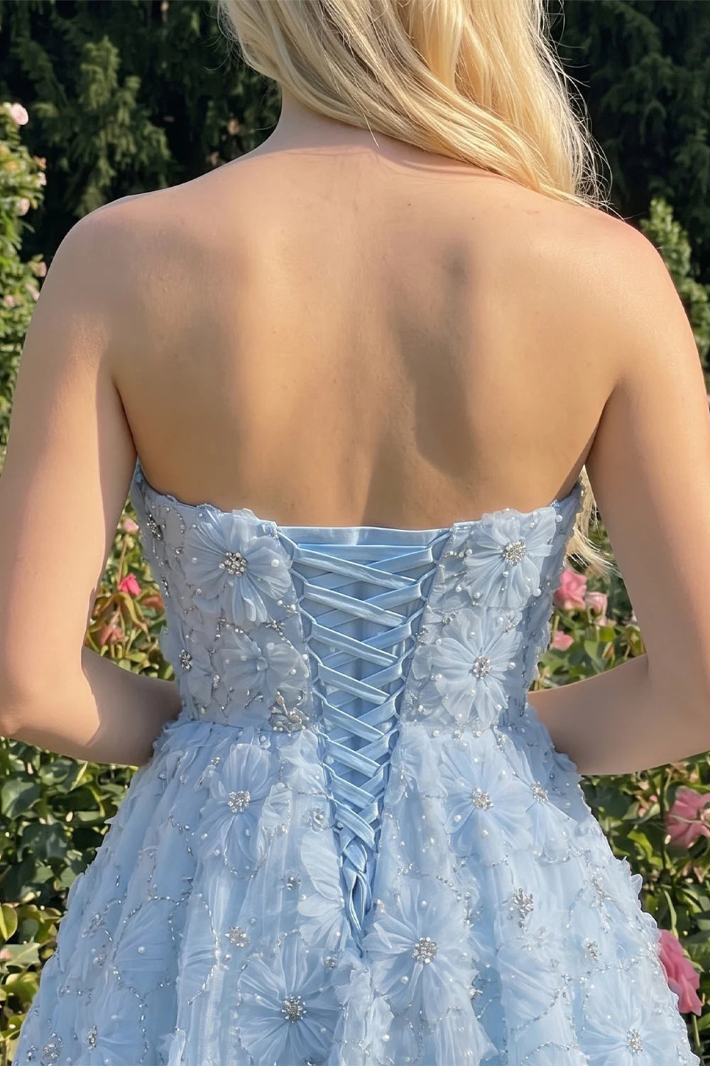 Sage Beaded Strapless A Line Short Homecoming Dress