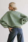 Reversible Sherpa Sweatshirt in Green FINAL SALE