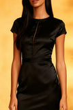 Mermaid Ruffled Black Midi Dress