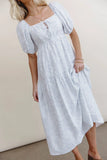 Kelsie Floral Midi Dress in Blue FINAL SALE