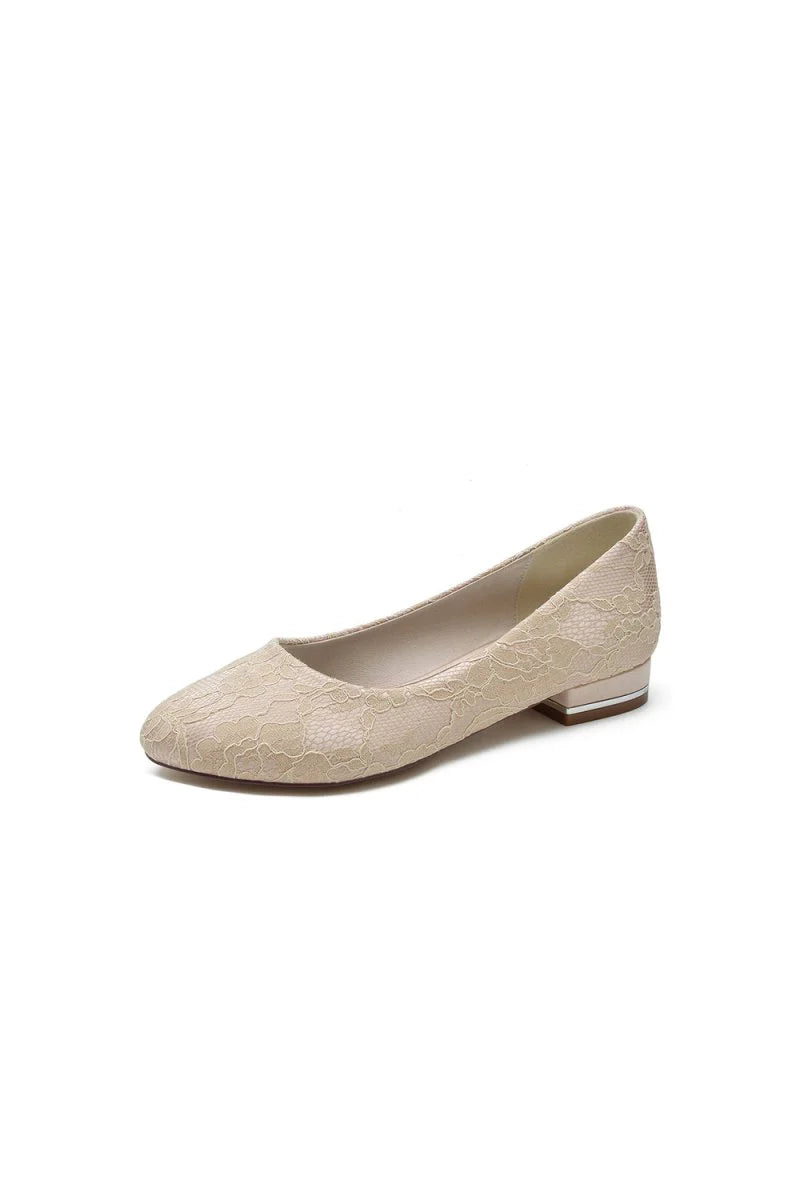 Lace Round Toe Flats