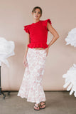 Shelly Ruffled Sweater in Red FINAL SALE