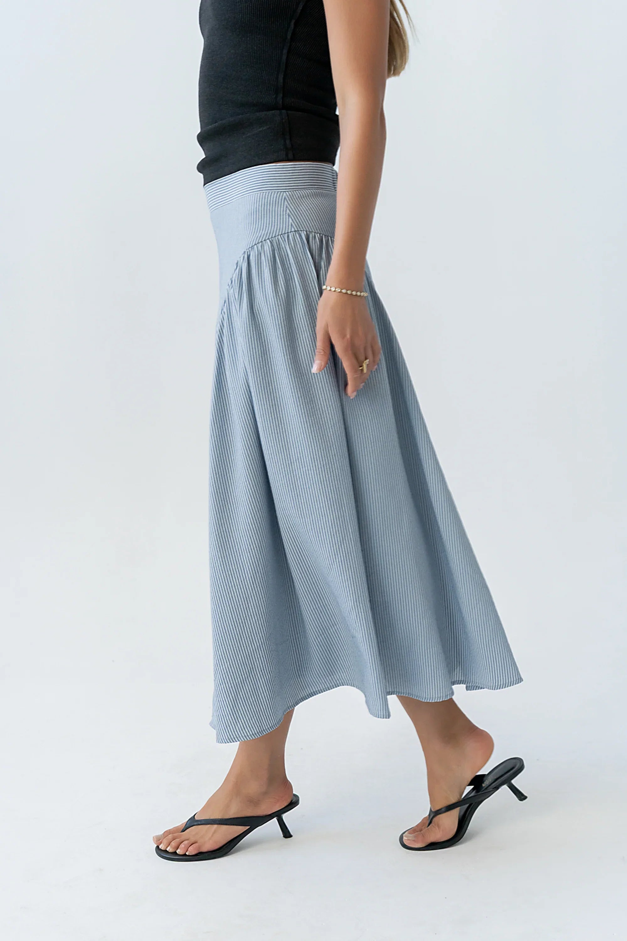 Laura Striped Midi Skirt