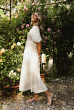 Nina Crocheted Midi Dress in Natural FINAL SALE