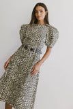 Campbell Denim Dress in Leopard FINAL SALE