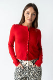 Maddy Button Up Cardigan in Red FINAL SALE
