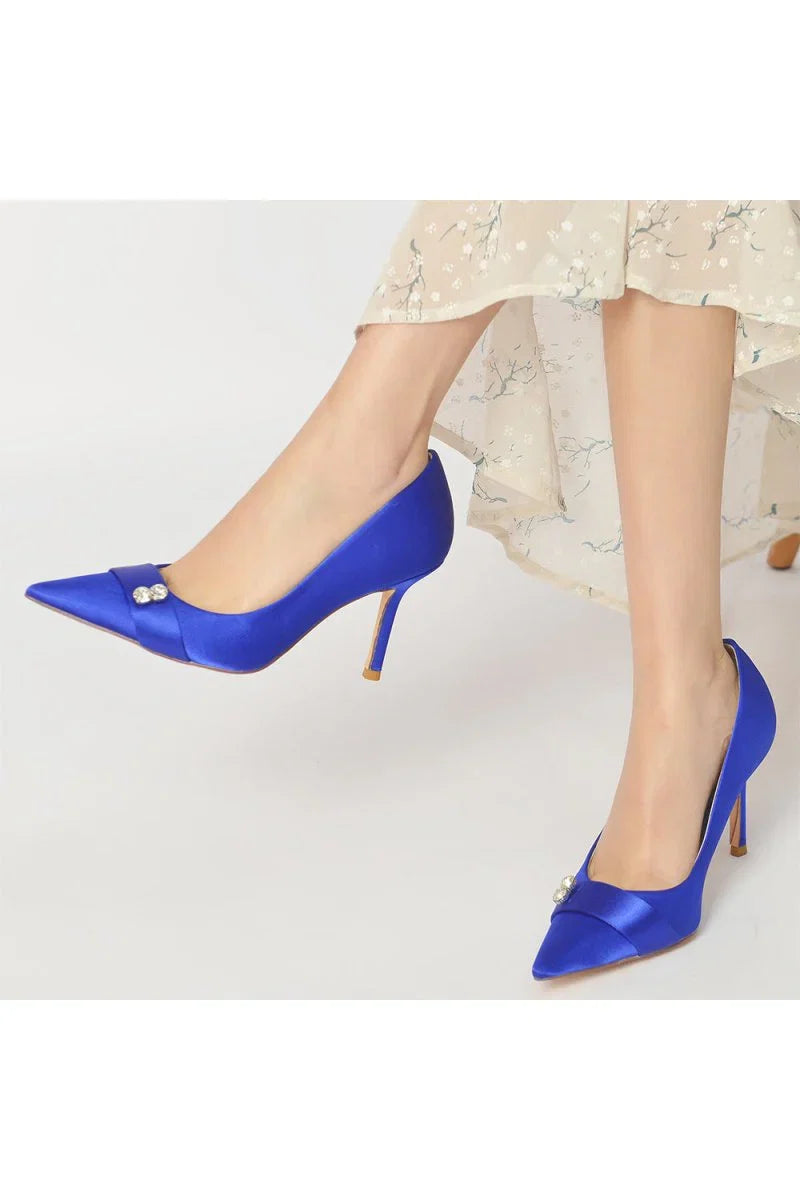 Pointed Toe Crystal High Heels Party Shoes