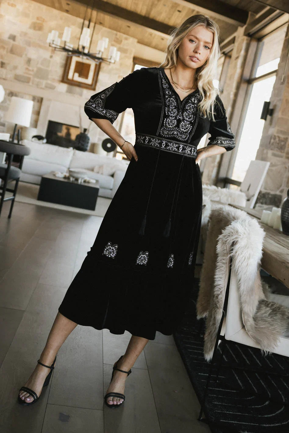 Alina Velvet Midi Dress FINAL SALE
