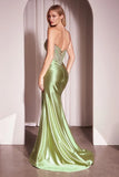 GINGER GOWN STRAPLESS LACE BODICE SATIN FITTED GOWN