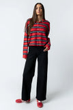 Mariah Striped Cardigan in Red FINAL SALE