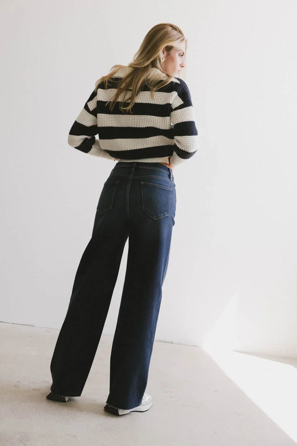 Ozzie Striped Sweater in Navy FINAL SALE