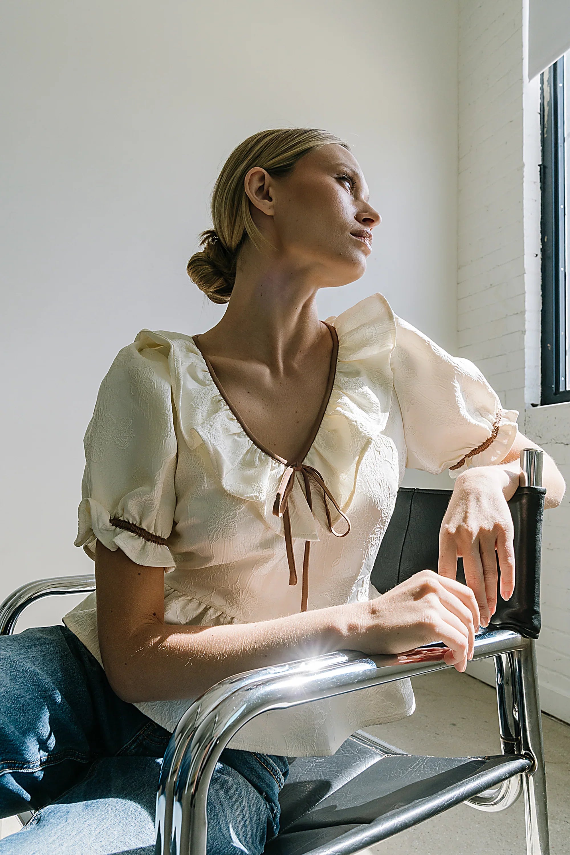 Jozie Contrast Blouse FINAL SALE